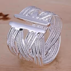Women&apos;s Silvery Claw Ring Woven Mesh Style Jewelry Gift US 8