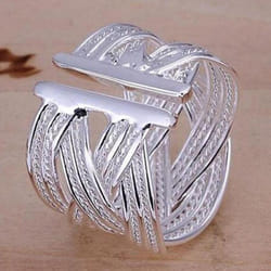 Women&apos;s Silvery Claw Ring Woven Mesh Style Jewelry Gift US 8