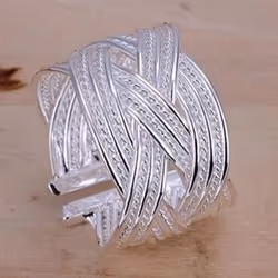 Women&apos;s Silvery Claw Ring Woven Mesh Style Jewelry Gift US 8