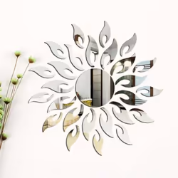 Wall Decorating Decor 3D Mirror Sticker Sunflower Home Acrylic Shape Background Ornaments for Living Room
