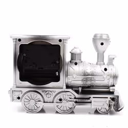 Cartoon Locomotive Train Alarm Clock Antique Engine Design Table Desk Decor