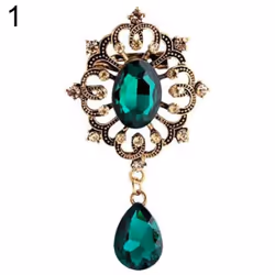 Women's Luxury Rhinestone Alloy Brooch Pin Large Waterdrop Pendent Party Jewelry