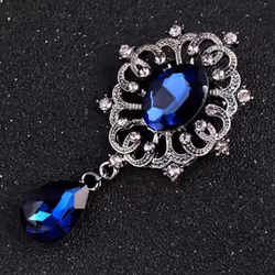 Women&apos;s Luxury Rhinestone Alloy Brooch Pin Large Waterdrop Pendent Party Jewelry