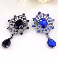 Women&apos;s Luxury Rhinestone Alloy Brooch Pin Large Waterdrop Pendent Party Jewelry