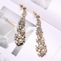 Elegant Chic Women Lady&apos;s Rhinestone Dangle Chandelier Earrings Jewelry