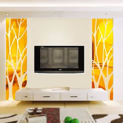 1 Set Tree Pattern Mirror Wall Stickers Smooth Surface Acrylic