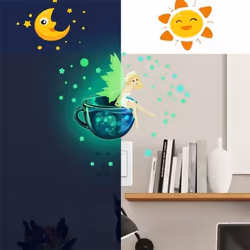 Smooth Surface Wall Sticker Artistic PVC Self-adhesive Luminous Wall Decal