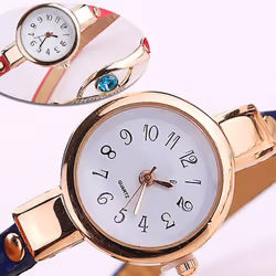 Lady Blue Eye Infinity Multilayer Faux Leather Charm Bracelet Quartz Wrist Watch