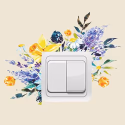 Wall Mural Ornamental Removable Colorful Green Plant Switch Wall Sticker