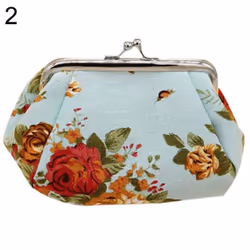 Women Flower Printed Canvas Wallet Card Holder Coin Purse Clutch Handbag Bag