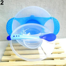 1 Set Baby Suction Bowl Temperature Color Changing Spoon Feeding Tableware Tool