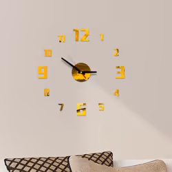 3D Acrylic Mirror Effect Digital Wall Clock DIY Sticker Mural