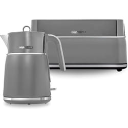 Morphy Richards Signature Grey Jug Kettle & 4 Slice Toaster Set
