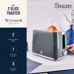 Swan Windsor Grey 1.7L Kettle & 2 Slice Toaster Matching Set - Additional view 4