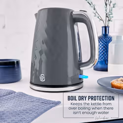 Swan Windsor Grey 1.7L Kettle & 2 Slice Toaster Matching Set - Additional view 6