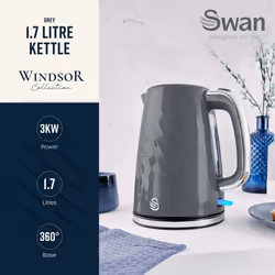 Swan Windsor Grey 1.7L Kettle & 2 Slice Toaster Matching Set - Additional view 9