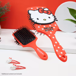 Hello Kitty Detangle Hair Brush for Women  Teenagers  and Girls  Kawaii Hair Accessories - Cute Gifts for Her (Hello Kitty Brush & Accessories)