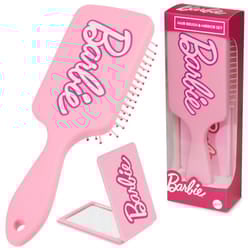 Detangle Hair Brush for Women Teenagers Girls, Paddle Brush and Compact Mirror Set - Gifts for Her