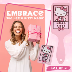 Hello Kitty Detangle Hair Brush for Women  Teenagers  and Girls  Kawaii Hair Accessories - Cute Gifts for Her (Hello Kitty Brush & Mirror)