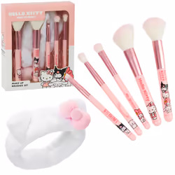 Makeup Brush Set of 5 Kawaii Fluffy Makeup Headband Women Teens Girls Powder Brush Eyeshadow Brush Beauty Set Anime Cute Gift ...