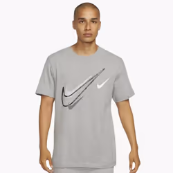 Nike Mens Sportswear Club Swoosh T Shirt - Grey, S