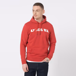 DIESEL S AGNES BRO Mens SWEAT Hoodie - Red, M