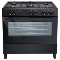 electriQ 90cm Single Cavity Dual Fuel Range Cooker - Black