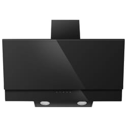 electriQ 80cm Angled Cooker Hood - Black Glass