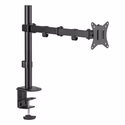 With a durable steel structure. the electriQ Single Monitor Arm provides stable support for a single 17” to 32” m ...