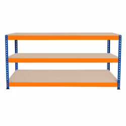 S-Rax 2 Tier Orange & Blue Workbenches - S-Rax 3 Tier Orange & Blue Workbench 180cm x 60cm x 90cm