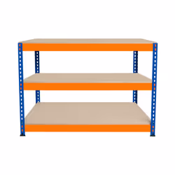 S-Rax 2 Tier Orange & Blue Workbenches - S-Rax 3 Tier Orange & Blue Workbench 120cm x 60cm x 90cm