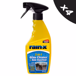 RainX 2in1 Glass Cleaner Hydrophobic Rain Water Repellent 4x500ml