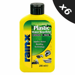 Rain-X Rain Water Repellent Hydrophobic Plastic Treatment 6x200ml