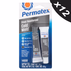 12x Permatex Steel Reinforced Cold Weld Epoxy Resin Hardener Filler Adhesive Glue