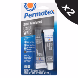 2x Permatex Steel Reinforced Cold Weld Epoxy Resin Hardener Filler Adhesive Glue