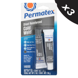 3x Permatex Steel Reinforced Cold Weld Epoxy Resin Hardener Filler Adhesive Glue