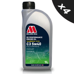 5w40 Fully Synthetic Engine Oil Millers EE Performance 5w 40 C3 4x1L