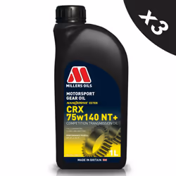 3x1L MILLERS 75w140 Gear Oil Motorsport CRX NT+ Synthetic Oil API GL-4, GL-5