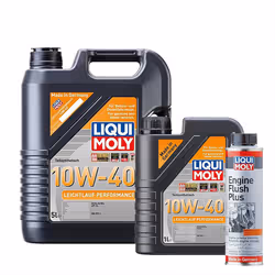 6L Liqui Moly 10W40 Leichtlauf Performance ACEA A3 B3 + ENGINE FLUSH PLUS 300ml