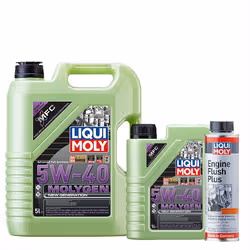 Liqui Moly MOLYGEN 5W40 ACEA A3/B4 VW BMW AUDI PORSCHE 6L + ENGINE FLUSH 300ml
