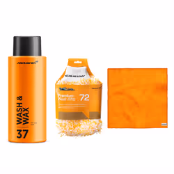 McLaren 500ml Wash & Wax + Microfibre Wash Mitt + Standard Micro Fiber Cloth