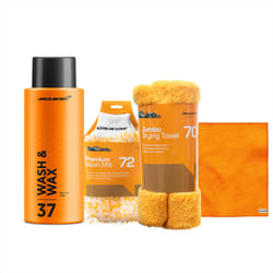 McLaren Wash & Wax 500ml+Wash Mitt+Standard Micro Fiber Cloth+Jumbo Drying Towel