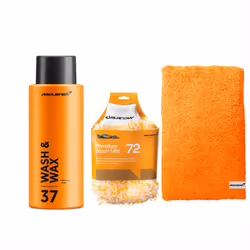 McLaren Wash & Wax 500ml + Microfibre Wash Mitt + Luxury Micro Fiber Cloth