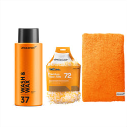 McLaren Wash & Wax 500ml + Microfibre Wash Mitt + Luxury Micro Fiber Cloth