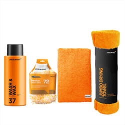 McLaren Wash & Wax 500ml+ Wash Mitt+Luxury Micro Fiber Cloth+Jumbo Drying Towel
