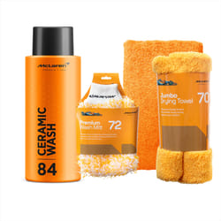 McLaren Ceramic Wash 500ml+Wash Mitt+Luxury Micro Fiber Towel+Jumbo Drying Towel