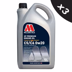 Millers Oils XF Premium 0w20 Fully Synthetic Engine Oil ACEA C5/C6 - 3x5L