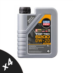 Liqui Moly TOP TEC 6200 0W-20 Fully Synthetic Engine Oil ACEA C5 Vw 508/509 4x1L