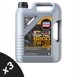 Liqui Moly TOP TEC 6200 0W-20 Fully Synthetic Engine Oil ACEA C5 Vw 508/509 3x5L