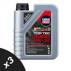 Liqui Moly TOP TEC 4300 5W30 Fully Synthetic Engine Oil ACEA C2/C3 API SP 3x1L